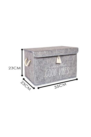 Minibox mit Filzdeckel, faltbare Aufbewahrungsbox, bedruckt, Mehrzweckbox, Korb mit Deckel, 35 x 23 x 23 cm dop11859646igo - 8