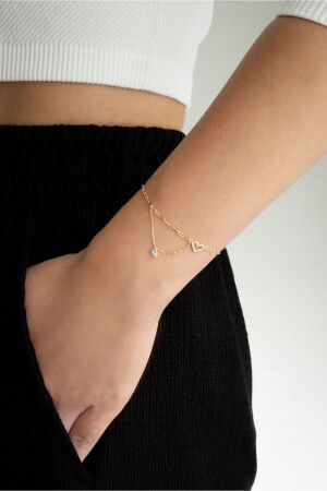 Minimal Heart Armband aus 18 Karat Gelbgold vergoldetem Silber - 4