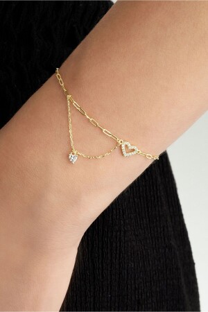 Minimal Heart Armband aus 18 Karat Gelbgold vergoldetem Silber - 5