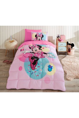 Minnie Mouse Happy Dance Tek Kişilik Disney Lisanslı Lastikli Fitted Çarşaf Çocuk Uyku Seti - 6