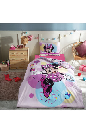 Minnie Mouse Happy Tek Kişilik Disney Lisanslı Lastikli Fitted Çarşaf Çocuk Nevresim Takımı PR-EVTEKSTILI-58047501327 - 5