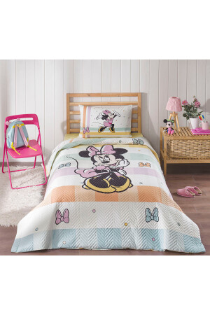 Minnie Mouse Happy Tek Kişilik Disney Lisanslı Lastikli Fitted Çarşaf Kapitone Çocuk Nevresi PR-EVTEKSTILI-55474201327 - 8