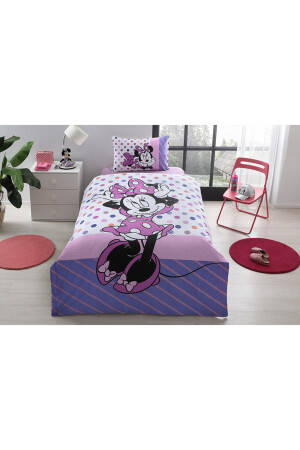 Minnie Mouse Trend Tek Kişilik Disney Lisanslı Lastikli Fitted Çarşaf Kapitone Çocuk Nevresi EVTEKSTILI-534256 - 6