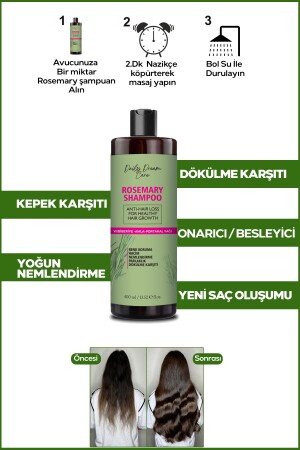 Miracle Rosemary Complex Shampoo, leistungsstarke Formel, die die Haarbildung unterstützt, 400 ml - 3