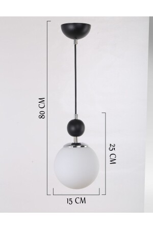 Misket Kronleuchter aus schwarz verchromtem weißem Glas - 5