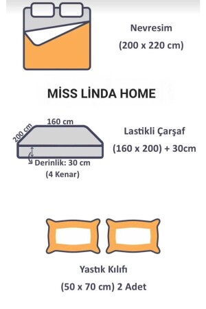 Miss Linda Home %100 Pamuklu Çift Taraflı Çift Kişilik Nevresim Takımı TYC00492357416 - 7