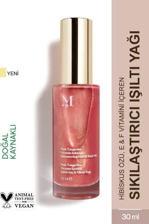 Mit Vitaminen angereichertes, glänzendes Haar- und Körperöl mit rosa Mandarine, 30 ml - 3