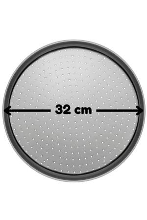 Mittelgroßes, perforiertes Pizzablech, Lahmacun-Pita-Tablett, 32 cm, Doppelkopf-Pizza-Roulette, 32 cm Tablett und Roulette - 5