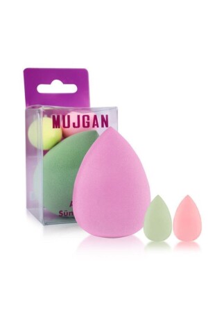 Mjgn-170 Büyük - Orta Mini Boy 3'lü Armut Sünger Seti Açık Pembe - 3