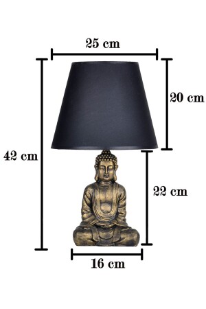 Modern Dizayn Buda Abajur Gold-Bej qdecabjbuda013 - 4