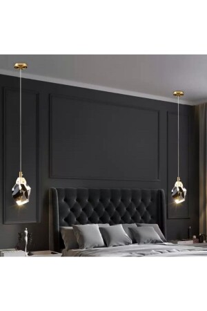 Modern Luxury Kristalize Cam Tekli Sarkıt Led Avize Gold Sarı burenze2022-12 - 7