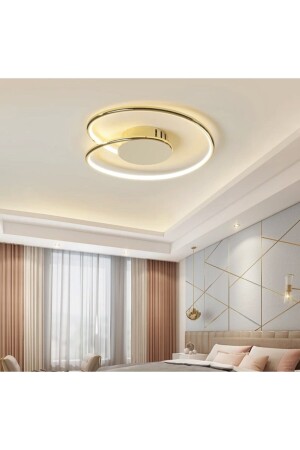 Modern Luxury Plafonyer Tavan Led Avize Gold Sarı Büyük Boy Ledli Avize burenze974 - 4