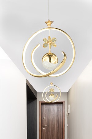 Modern Luxury Sarkıt Led Avize Gold Sarı 2'li Set LUNAAD035-2FGD - 7