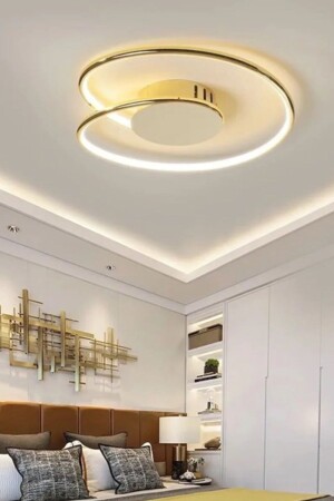 Modern Luxury Tasarım Tavan Plafonyer Gold Ledli Avize LUNA-AD77Y-FGD - 2