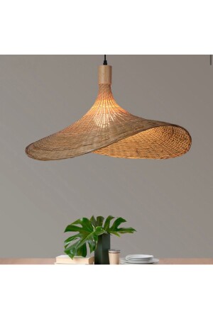 Modern Nordic Tasarım Bamboo Avize Hasır Avize 1.sınıf Kalite 300mm Çap Naturel Ferahlık Katar burenze7008 - 2