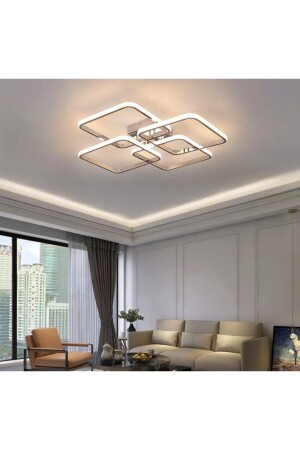 Modern Plafonyer Led Avize Krom Kare Beyaz Işık burenze979 - 3