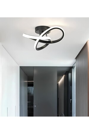 Modern Plafonyer Tavan Boomerang Led Avize Siyah - 3