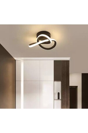 Modern Plafonyer Tavan Boomerang Led Avize Siyah - 6