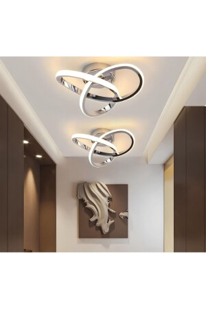 Modern Plafonyer Tavan Led Avize Krom 2 Adet Set Fiyat Ledli Avize - 3