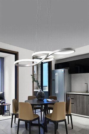 Modern Rimaldo Krom Sarkıt Led Beyaz Power Ledli Salon Mutfak Oda Hol Ledli Avize - 2