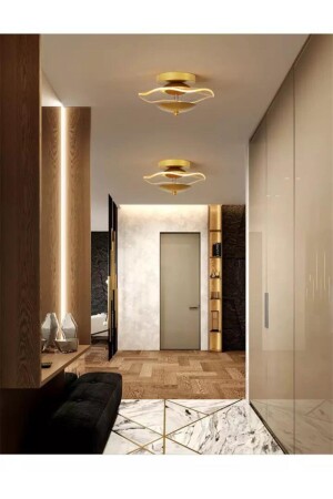 Modern Tasarım Luxury Plafonyer Tavan Avize Gold Ledli Avize LUNA-ŞPK-01-FGD - 4