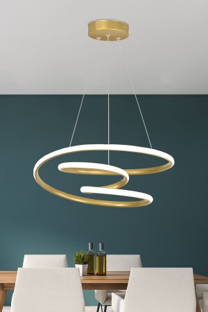 Moderne Hängelampe Galaxy Goldgehäuse, weißes Licht, LED-Kronleuchter - 1