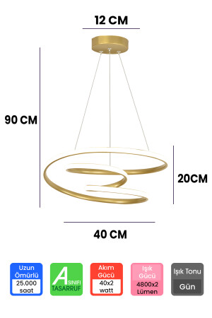 Moderne Pendelleuchte Galaxy Gold Case Tageslicht LED Kronleuchter GALAKSİ - 4