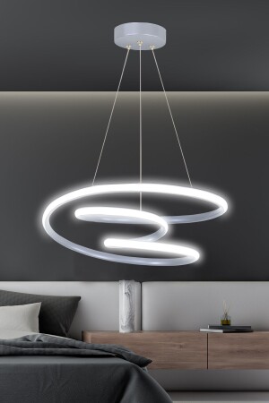 Moderne Pendelleuchte Galaxy Grey Case LED-Kronleuchter mit weißem Licht - 4