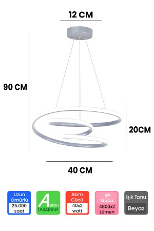 Moderne Pendelleuchte Galaxy Grey Case LED-Kronleuchter mit weißem Licht - 5