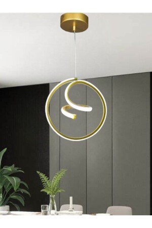 Moderne Pendelleuchte, LED-Kronleuchter, goldenes Gehäuse, weißes Licht, Planet-LED-Kronleuchter - 2