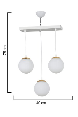 Moderne weiße 3-reihige Pendelleuchte, weißer Kugelglas-Luxus-Kronleuchter SEF143 - 6