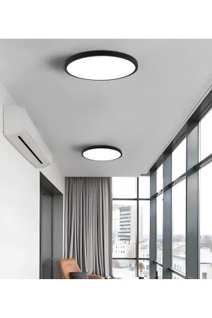 Moderner LED-Kronleuchter mit Deckenmontage, Tageslicht, warmweißes LED-Licht, schwarzes Metallgehäuse - 3