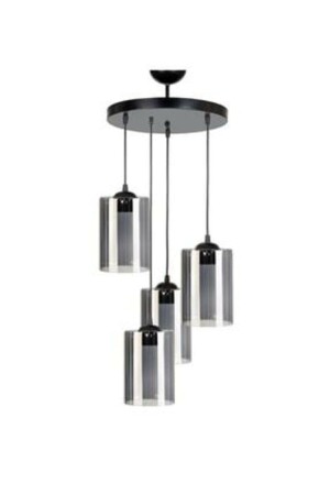 Moderner Sports Model Quadruple Smoked Echtglas-Pendelleuchte-Kronleuchter LMBDR3568 - 6