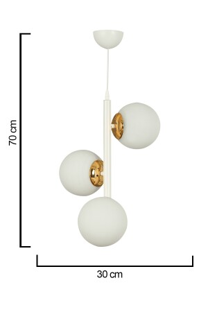 Moderner weißer 3-teiliger weißer Kugelglas-Kronleuchter SEF121 - 7