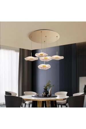 Modernes Design, luxuriöser 5-teiliger Hängelampen-Kronleuchter, goldener LED-Kronleuchter Ultra Home ŞPK-05-FGD - 2