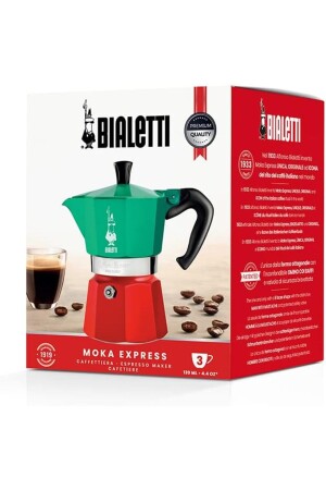 - Moka Express Italia: 3 Cups Ocak Üstü Espresso Pişirici - 130ml - Karma Renk - Alüminyum MRS8931 - 7