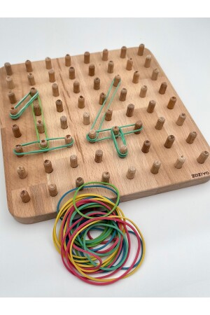 Montessori Eğitici Ahşap Oyuncak – Geoboard - Lastik Geçirme Çocuk Oyuncağı 034 - 9