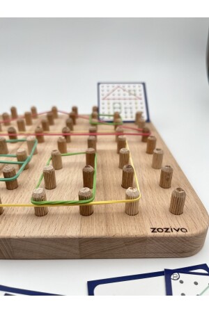 Montessori pädagogisches Holzspielzeug – Geoboard/Reifenfädeln Kinderspielzeug 034 - 8