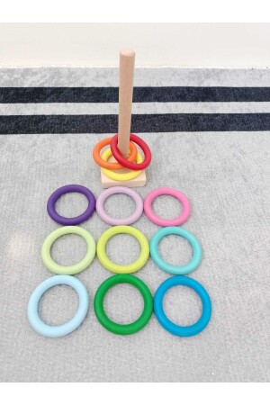 Montessori passendes Bälle- und Ring-Set, Massivholz-Spiel G12205818000123 - 8