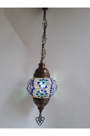 Mosaik-Kronleuchter, authentische türkische Lampe, dekorativer Kronleuchter, Glas zweiter Größe, 60 cm, turkishlamps12356 - 1