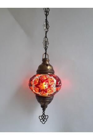 Mosaik-Kronleuchter, authentische türkische Lampe, dekorativer Kronleuchter, Glas zweiter Größe, 60 cm, turkishlamps12356 - 4