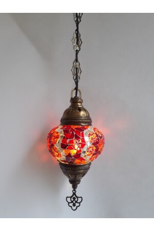 Mosaik-Kronleuchter, authentische türkische Lampe, dekorativer Kronleuchter, Glas zweiter Größe, 60 cm, turkishlamps12356 - 5