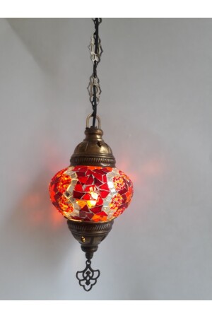 Mosaik-Kronleuchter, authentische türkische Lampe, dekorativer Kronleuchter, Glas zweiter Größe, 60 cm, turkishlamps12356 - 6