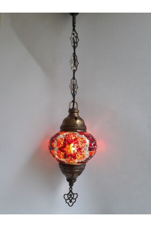 Mosaik-Kronleuchter, authentische türkische Lampe, dekorativer Kronleuchter, Glas zweiter Größe, 60 cm, turkishlamps12356 - 3