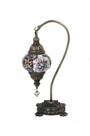 Mosaiklampe Schwanenhals, authentischer böhmischer Lampenschirm - 5