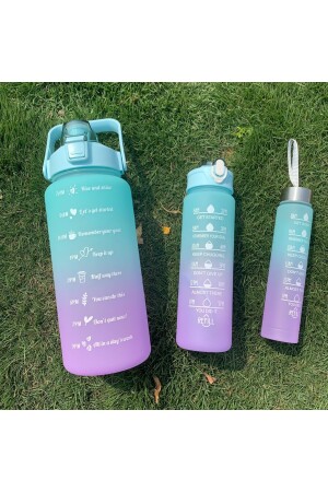 Motivierendes 3er-Set Wasserflaschen Wasserflasche Wasserflasche 2lt+900ml+600ml Tritan Gym Wasserflasche Wasserflasche canmatara3luset - 4