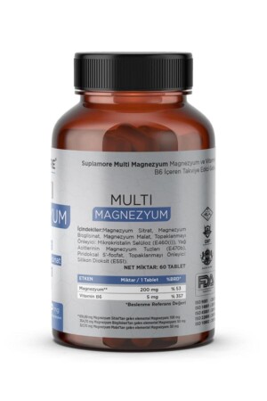 Multi Magnezyum Bisglisinat-Sitrat-Malat - P5P 60 Tablet 8683916512618 - 5