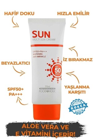 Multi Sun 70 ml nicht klebender Anti-Flecken-Sonnenschutz Spf50 Pa+++ Uva/UVB mit Adenosin - 2