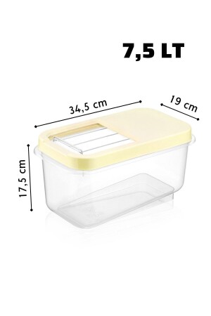 Multibox 7,5 l mit leicht verschiebbarem Deckel für Mehrzwecklebensmittel, Hülsenfrüchte usw.Vorratsbehälter 3 Stück NDY-AYSET1 - 5