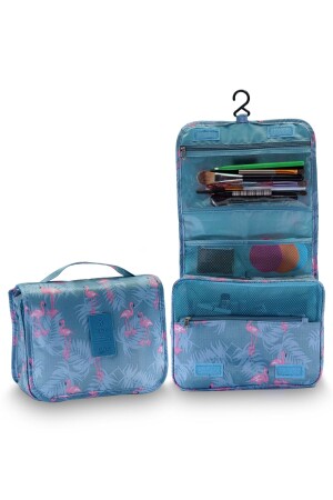 Multifunktionale Make-up-Tasche mit Aufhänger, Flamingo-Muster (große Größe) - 2